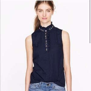 J.Crew Tilda Rhinestone Collar Blouse